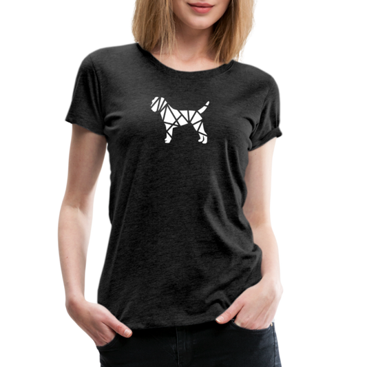 Women’s Premium T-Shirt - Border Terrier geometrisch - Anthrazit