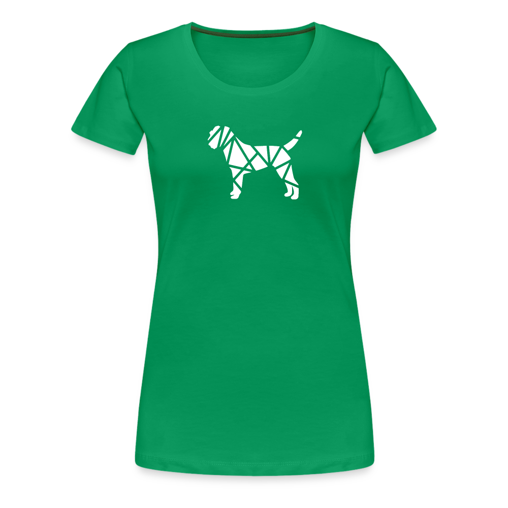 Women’s Premium T-Shirt - Border Terrier geometrisch - Kelly Green