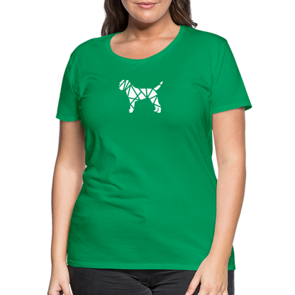 Women’s Premium T-Shirt - Border Terrier geometrisch - Kelly Green