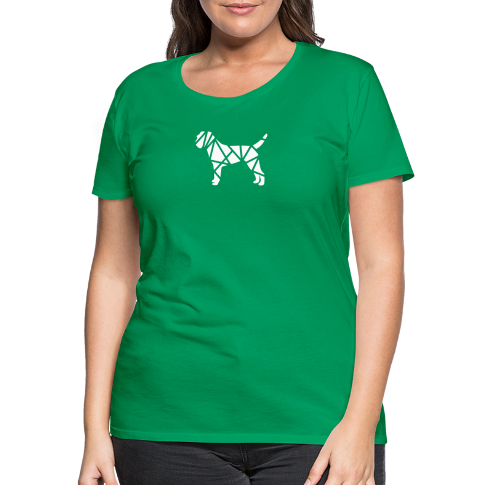 Women’s Premium T-Shirt - Border Terrier geometrisch - Kelly Green