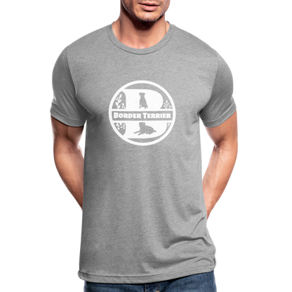 Border Terrier - Monogramm - Unisex Tri-Blend T-Shirt von Bella + Canvas - Grau meliert