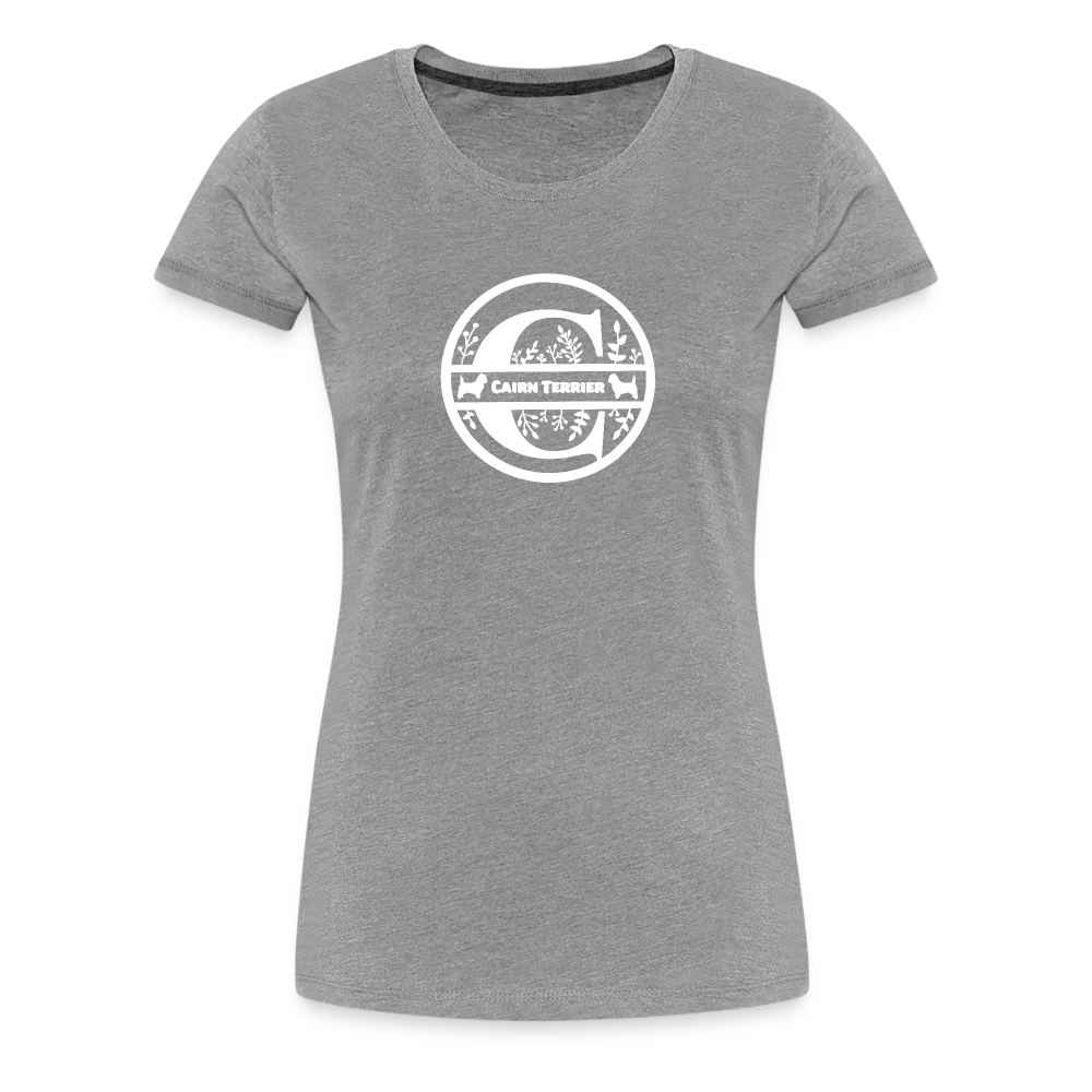 Women’s Premium T-Shirt - Cairn Terrier - Monogramm - Grau meliert