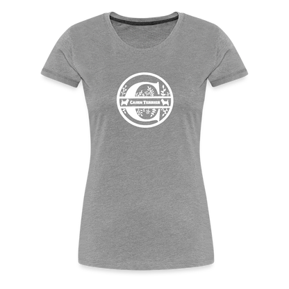 Women’s Premium T-Shirt - Cairn Terrier - Monogramm - Grau meliert