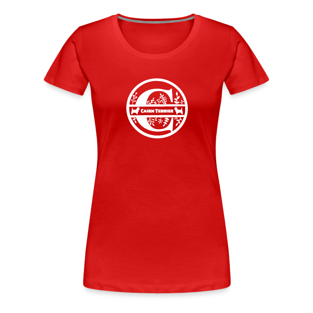 Women’s Premium T-Shirt - Cairn Terrier - Monogramm - Rot