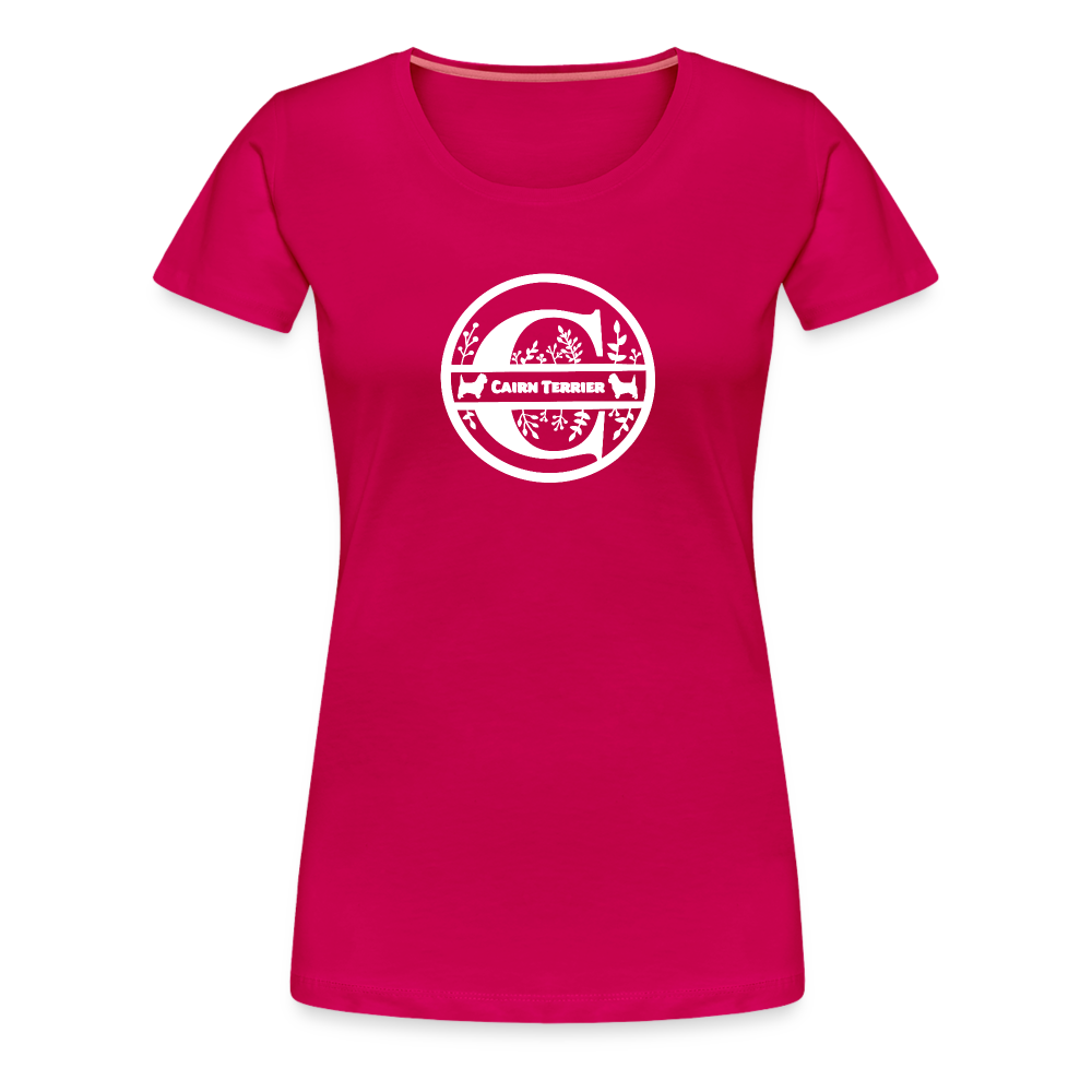 Women’s Premium T-Shirt - Cairn Terrier - Monogramm - dunkles Pink