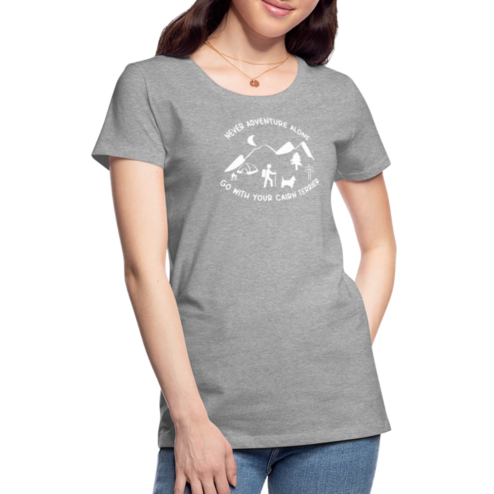 Women’s Premium T-Shirt - Cairn Terrier - Abenteuer - Grau meliert