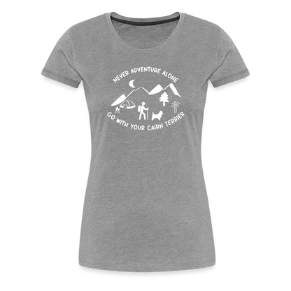 Women’s Premium T-Shirt - Cairn Terrier - Abenteuer - Grau meliert