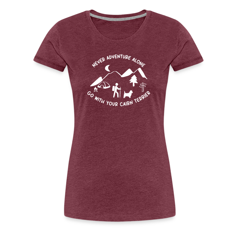 Women’s Premium T-Shirt - Cairn Terrier - Abenteuer - Bordeauxrot meliert