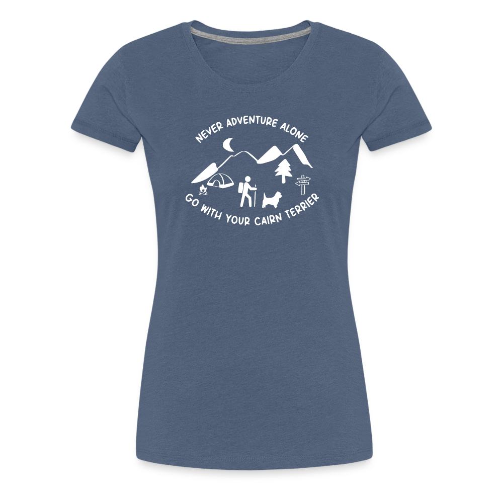 Women’s Premium T-Shirt - Cairn Terrier - Abenteuer - Blau meliert