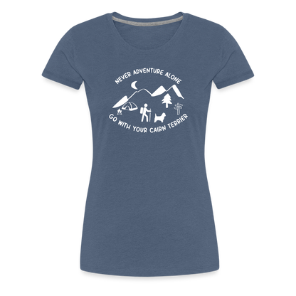Women’s Premium T-Shirt - Cairn Terrier - Abenteuer - Blau meliert