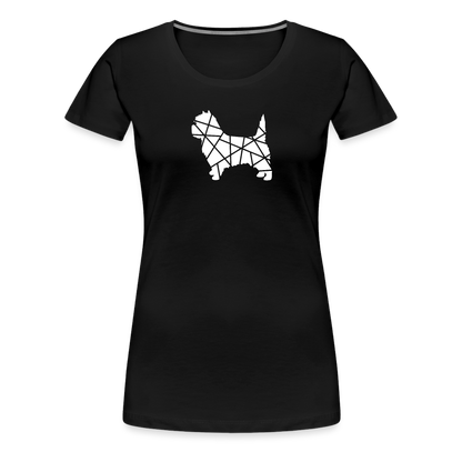 Women’s Premium T-Shirt - Cairn Terrier geometrisch - Schwarz