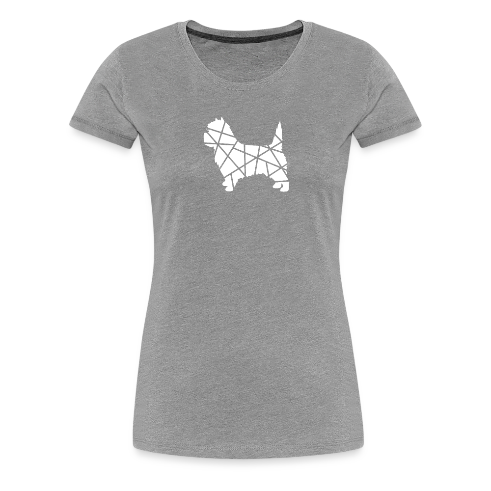 Women’s Premium T-Shirt - Cairn Terrier geometrisch - Grau meliert