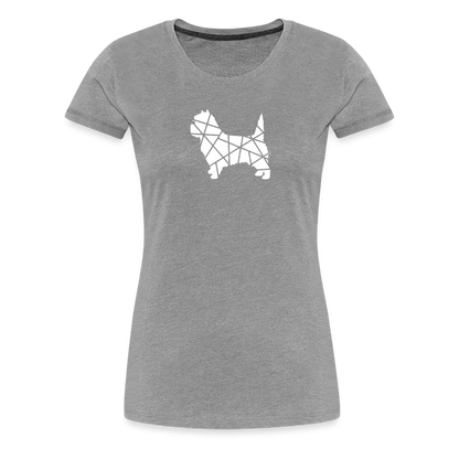 Women’s Premium T-Shirt - Cairn Terrier geometrisch - Grau meliert