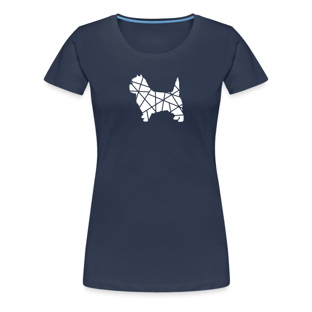 Women’s Premium T-Shirt - Cairn Terrier geometrisch - Navy