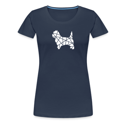 Women’s Premium T-Shirt - Cairn Terrier geometrisch - Navy