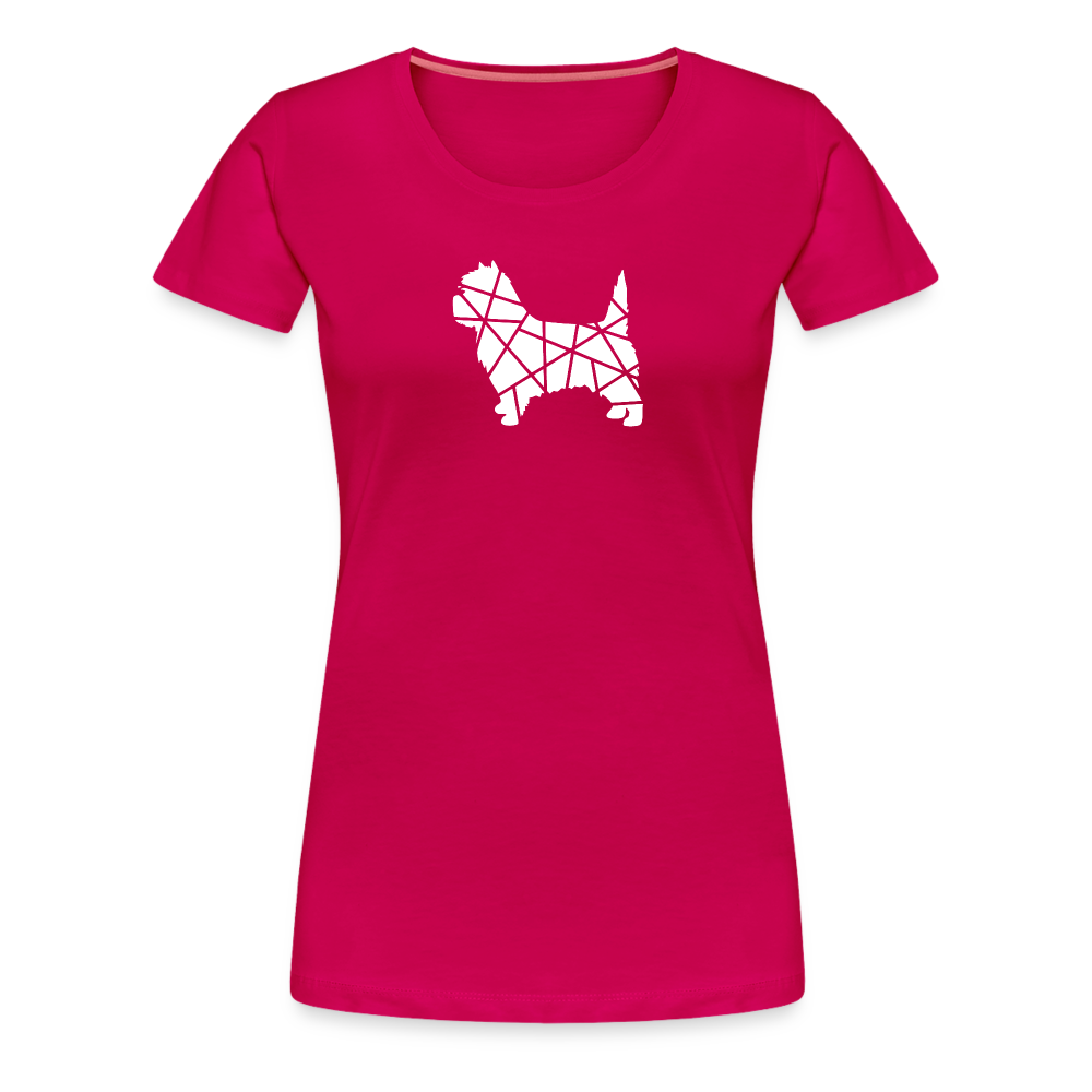 Women’s Premium T-Shirt - Cairn Terrier geometrisch - dunkles Pink