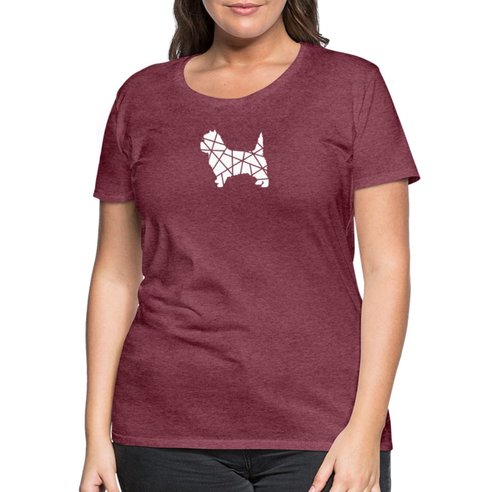 Women’s Premium T-Shirt - Cairn Terrier geometrisch - Bordeauxrot meliert