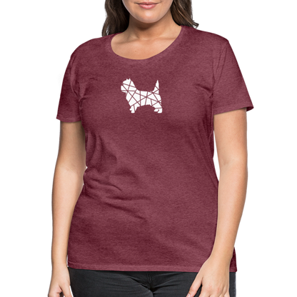 Women’s Premium T-Shirt - Cairn Terrier geometrisch - Bordeauxrot meliert