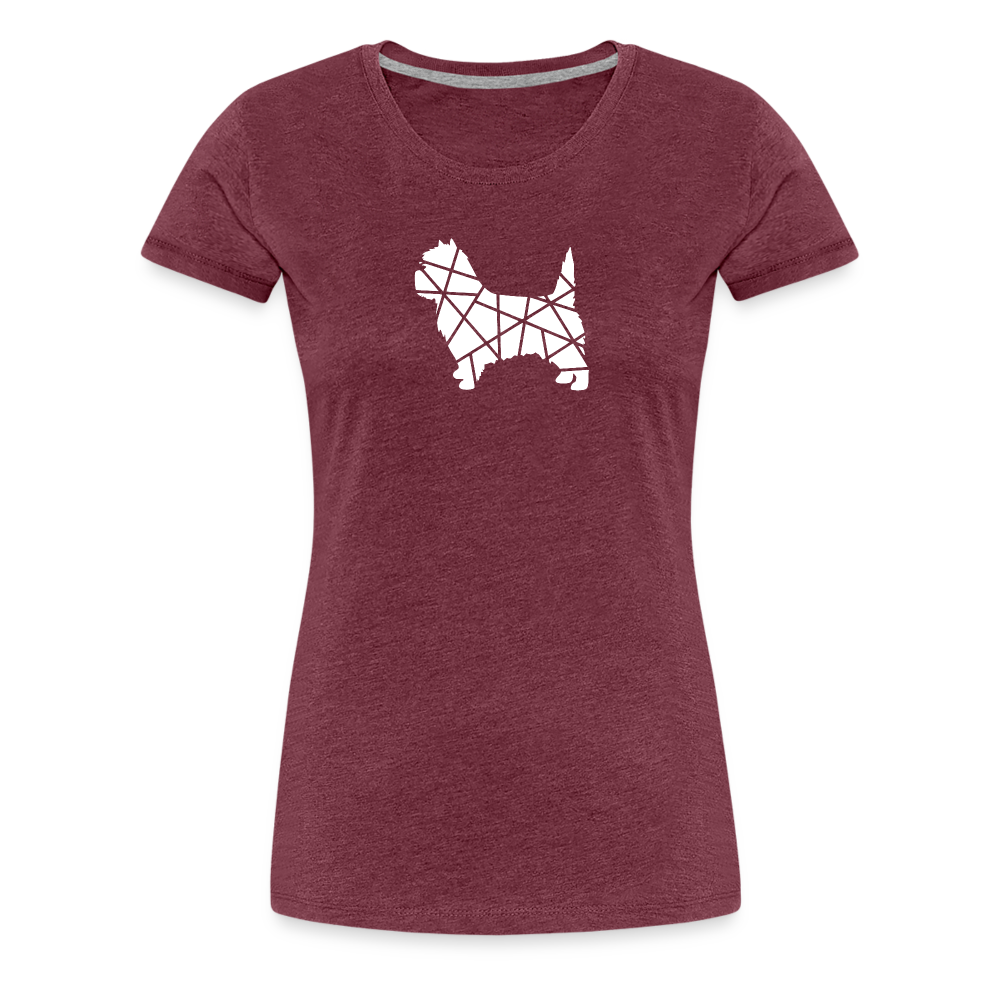 Women’s Premium T-Shirt - Cairn Terrier geometrisch - Bordeauxrot meliert