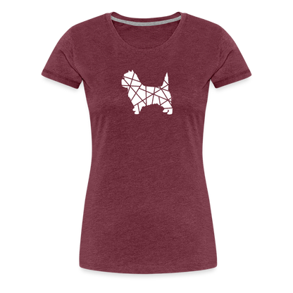 Women’s Premium T-Shirt - Cairn Terrier geometrisch - Bordeauxrot meliert