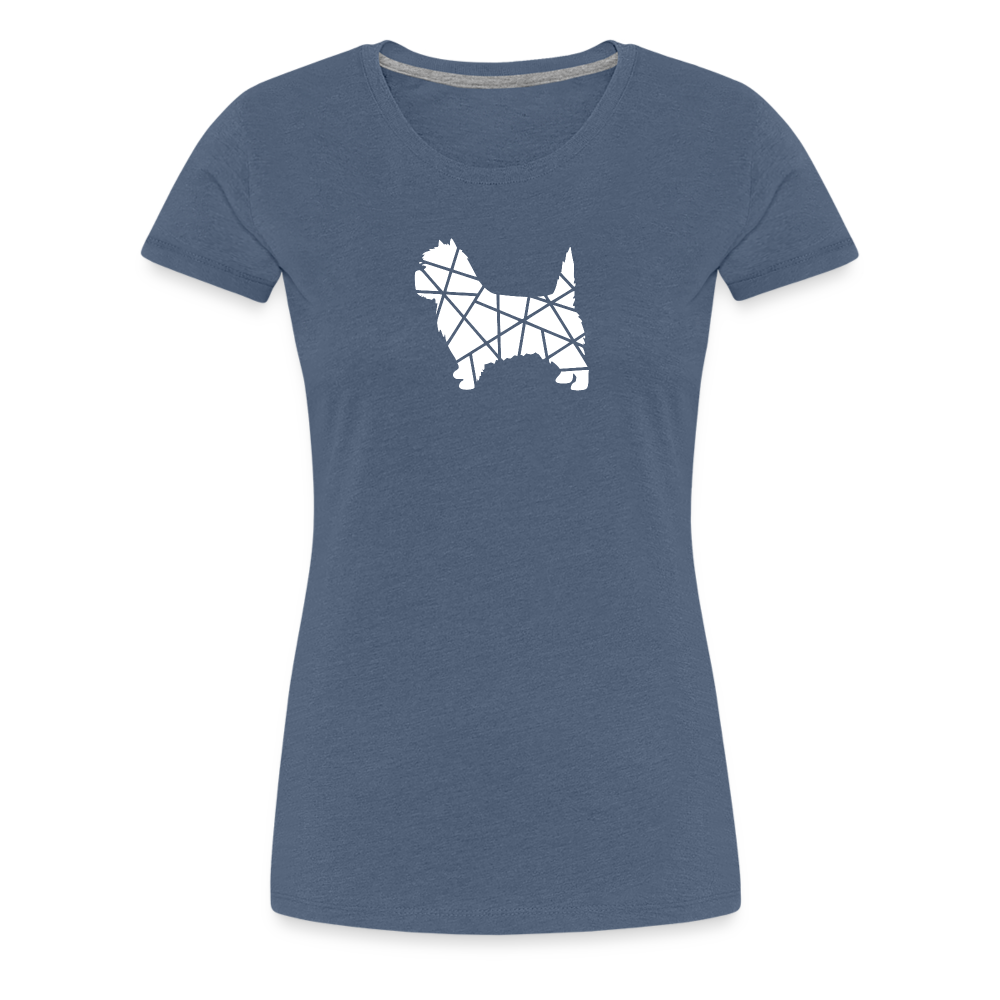 Women’s Premium T-Shirt - Cairn Terrier geometrisch - Blau meliert