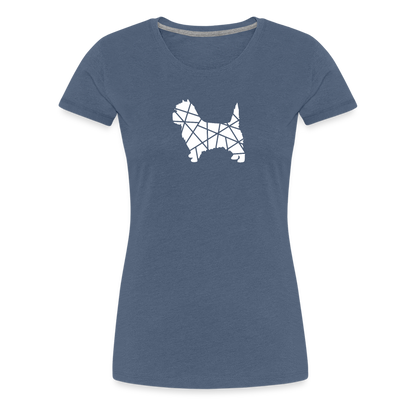 Women’s Premium T-Shirt - Cairn Terrier geometrisch - Blau meliert