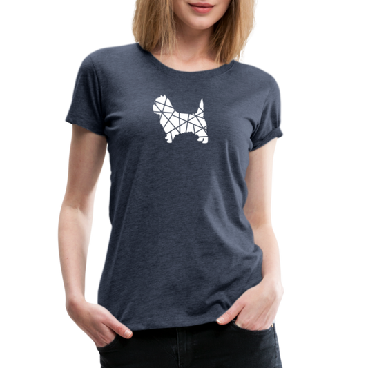 Women’s Premium T-Shirt - Cairn Terrier geometrisch - Blau meliert