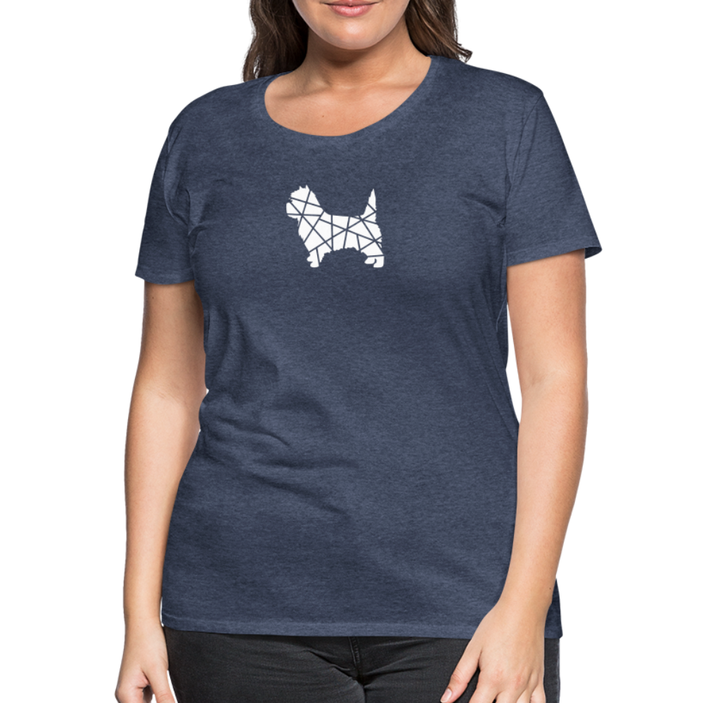 Women’s Premium T-Shirt - Cairn Terrier geometrisch - Blau meliert