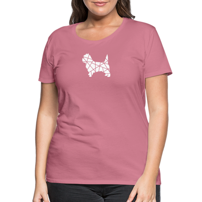 Women’s Premium T-Shirt - Cairn Terrier geometrisch - Malve