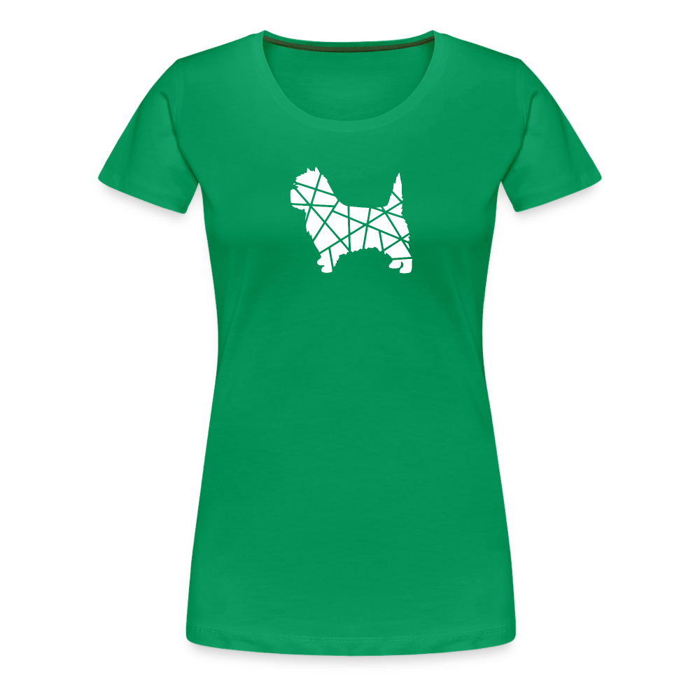 Women’s Premium T-Shirt - Cairn Terrier geometrisch - Kelly Green