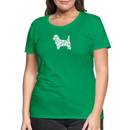 Women’s Premium T-Shirt - Cairn Terrier geometrisch - Kelly Green