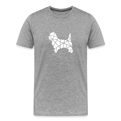 Männer Premium T-Shirt - Cairn Terrier geometrisch - Grau meliert