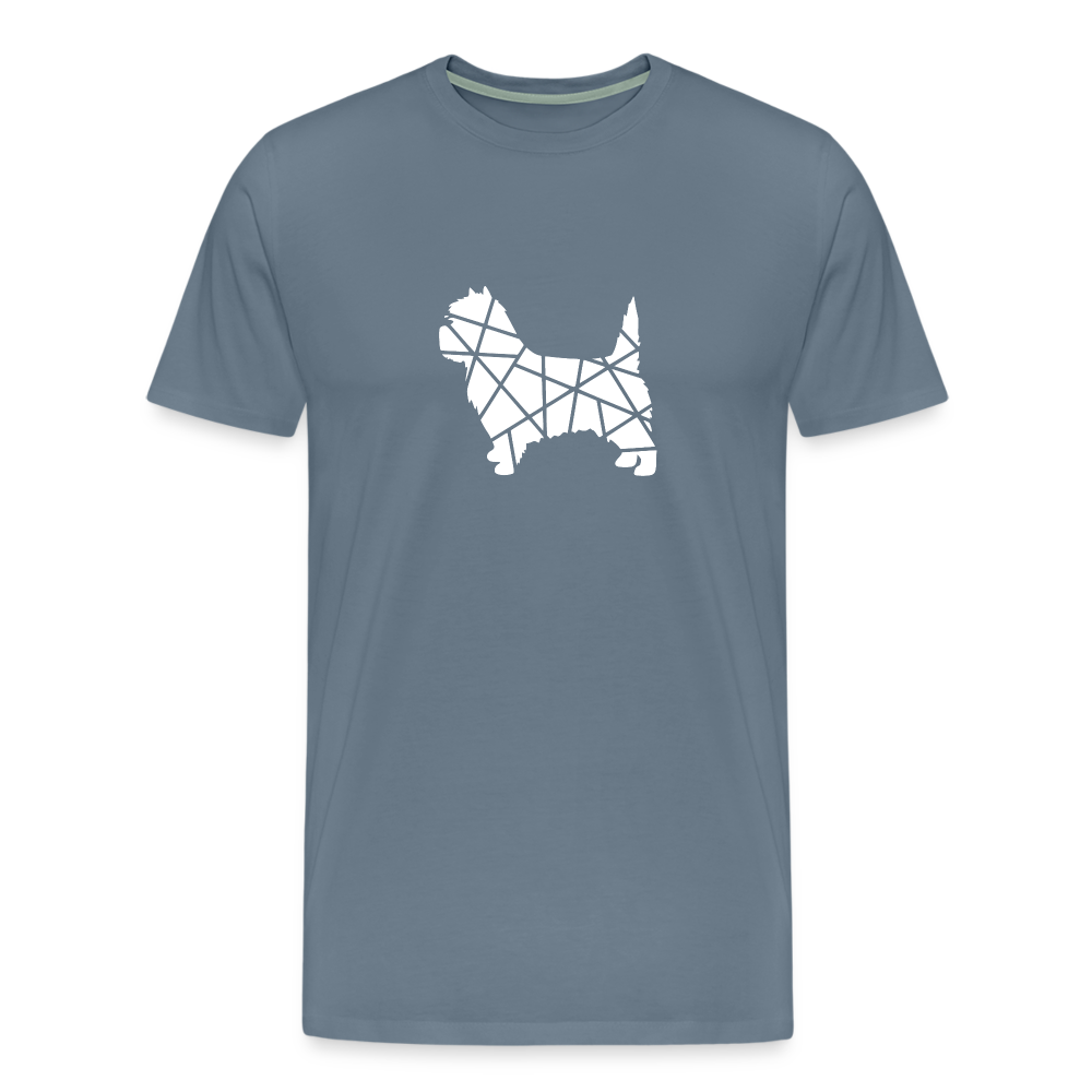 Männer Premium T-Shirt - Cairn Terrier geometrisch - Blaugrau