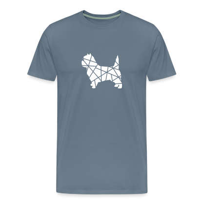 Männer Premium T-Shirt - Cairn Terrier geometrisch - Blaugrau