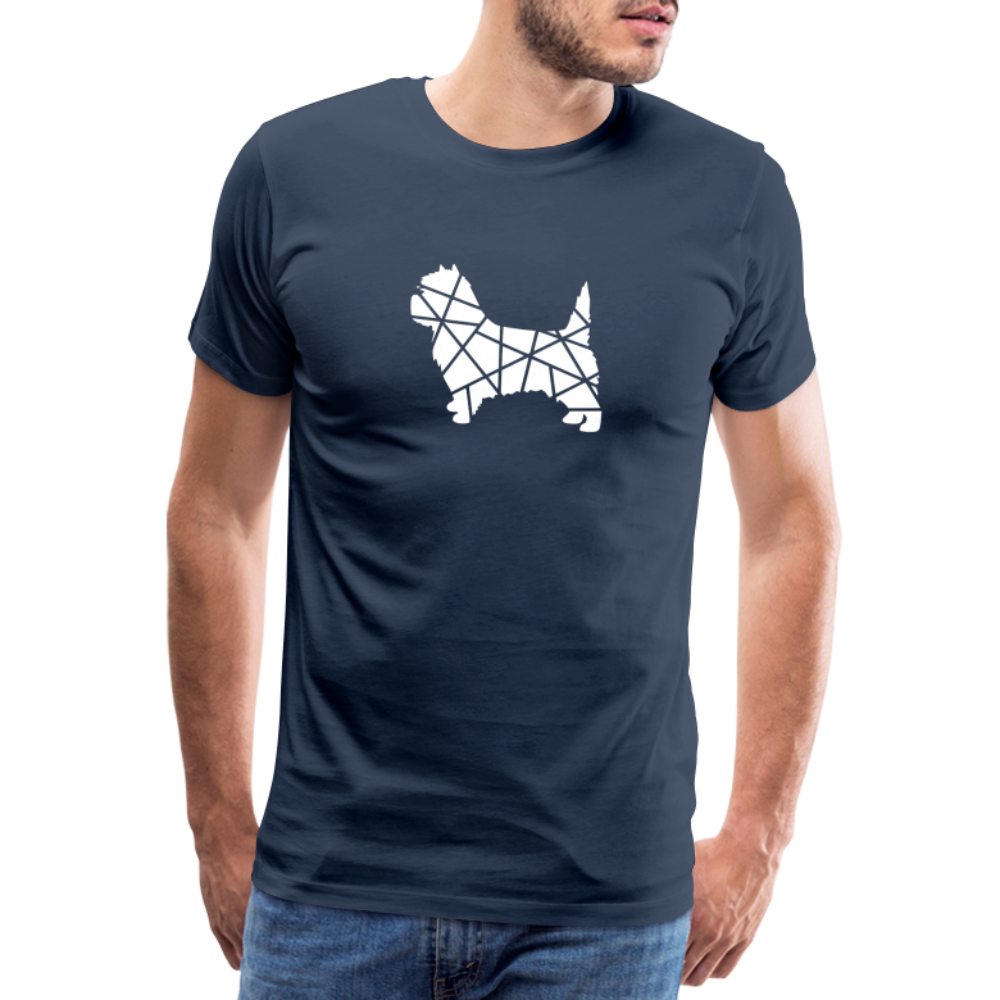 Männer Premium T-Shirt - Cairn Terrier geometrisch - Navy
