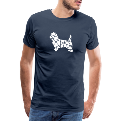 Männer Premium T-Shirt - Cairn Terrier geometrisch - Navy