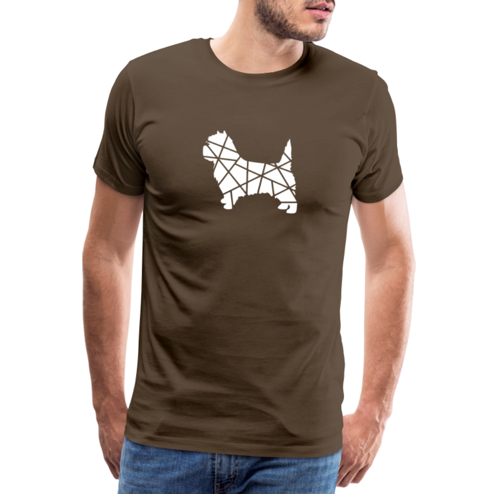 Männer Premium T-Shirt - Cairn Terrier geometrisch - Edelbraun