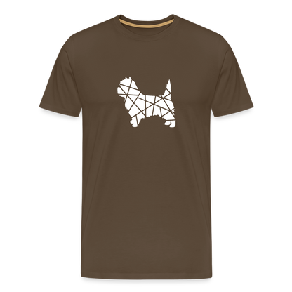 Männer Premium T-Shirt - Cairn Terrier geometrisch - Edelbraun