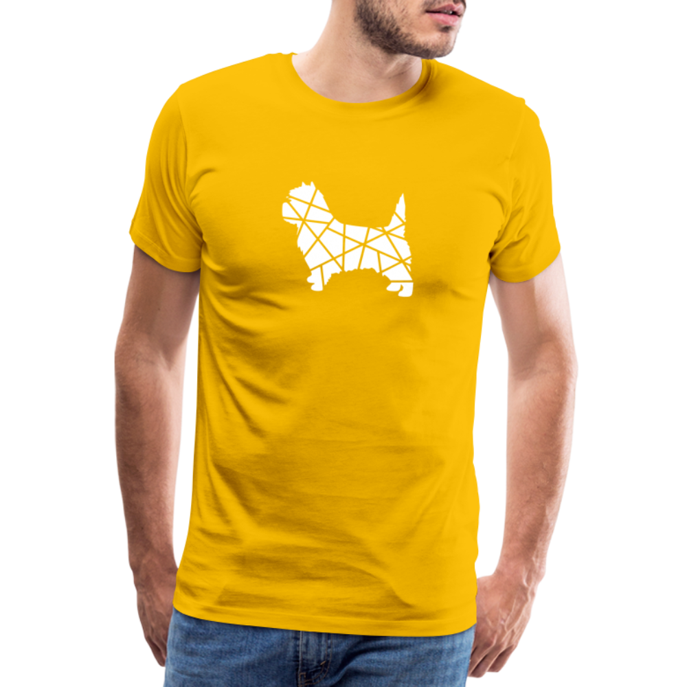 Männer Premium T-Shirt - Cairn Terrier geometrisch - Sonnengelb