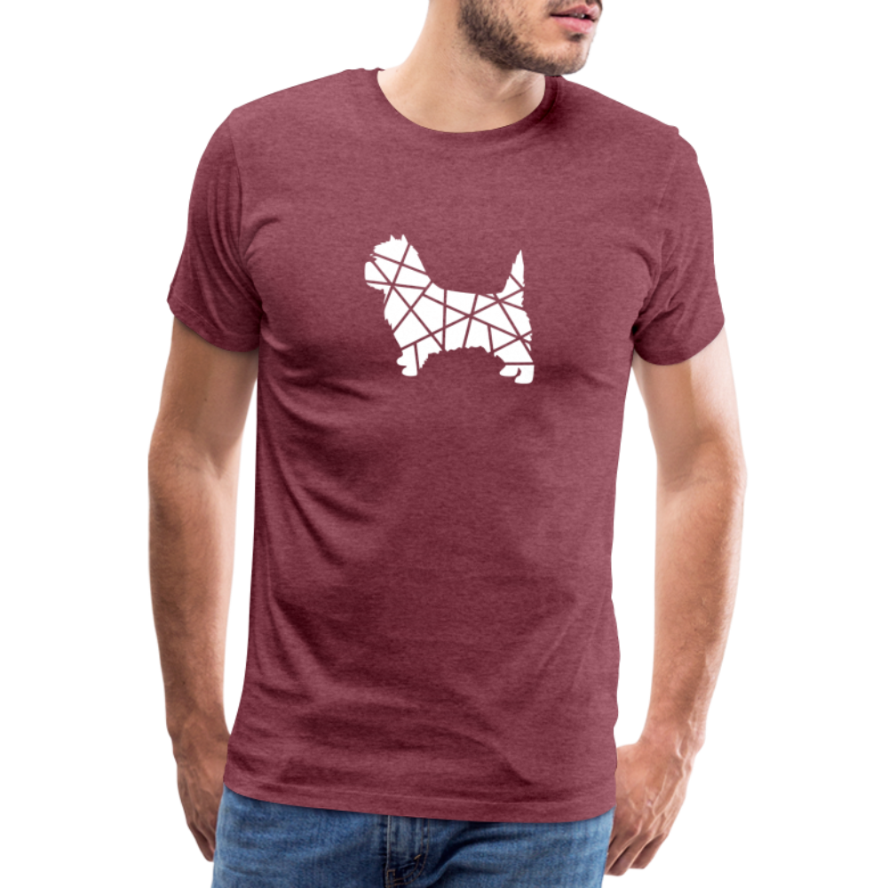 Männer Premium T-Shirt - Cairn Terrier geometrisch - Bordeauxrot meliert