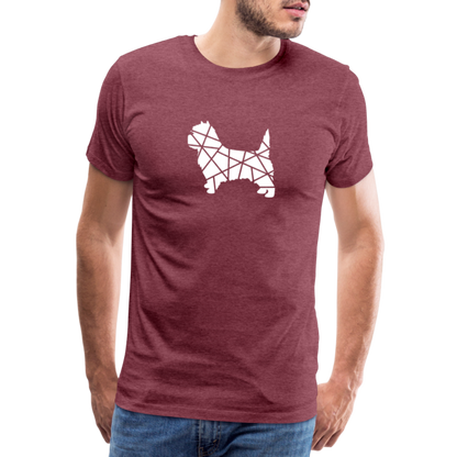 Männer Premium T-Shirt - Cairn Terrier geometrisch - Bordeauxrot meliert