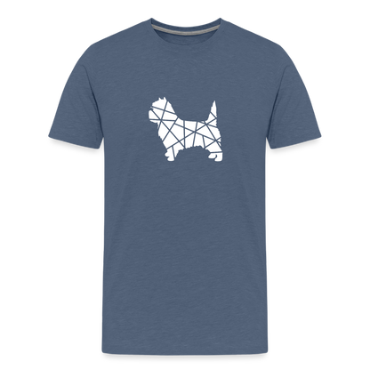 Männer Premium T-Shirt - Cairn Terrier geometrisch - Blau meliert