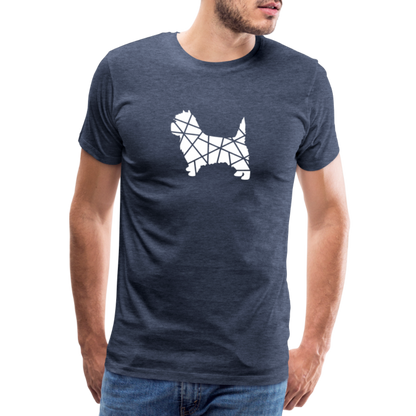 Männer Premium T-Shirt - Cairn Terrier geometrisch - Blau meliert