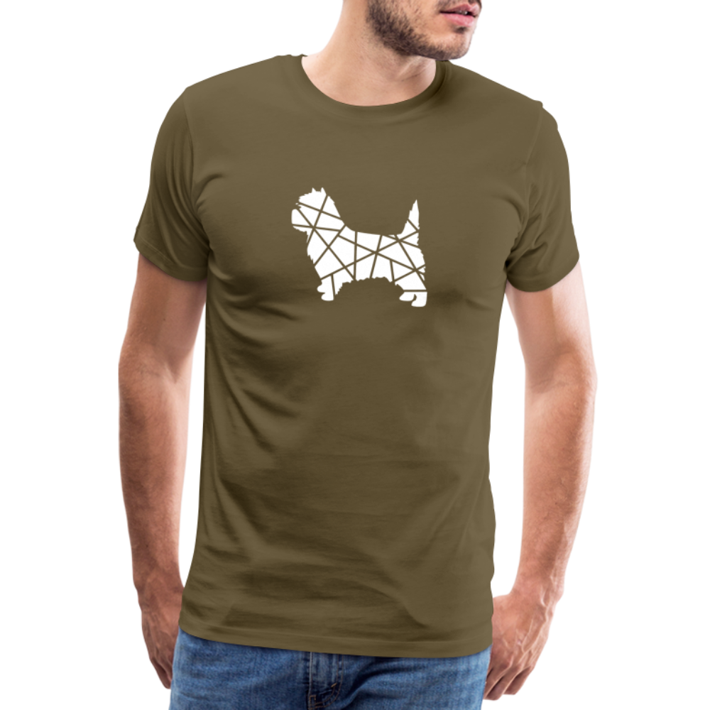 Männer Premium T-Shirt - Cairn Terrier geometrisch - Khaki