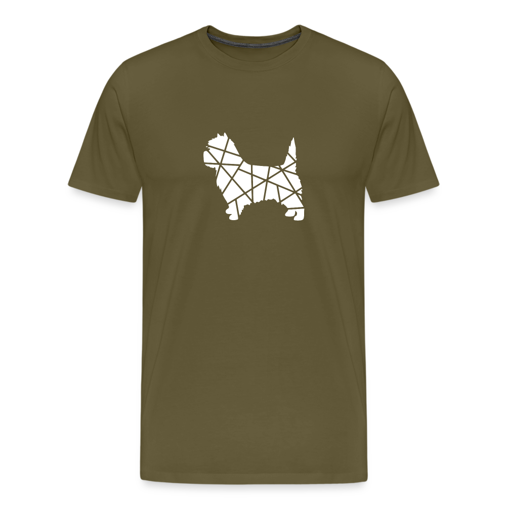 Männer Premium T-Shirt - Cairn Terrier geometrisch - Khaki