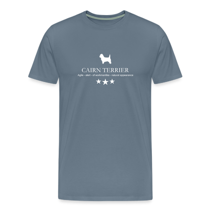 Männer Premium T-Shirt - Cairn Terrier - Agile, alert, of workmanlike... - Blaugrau
