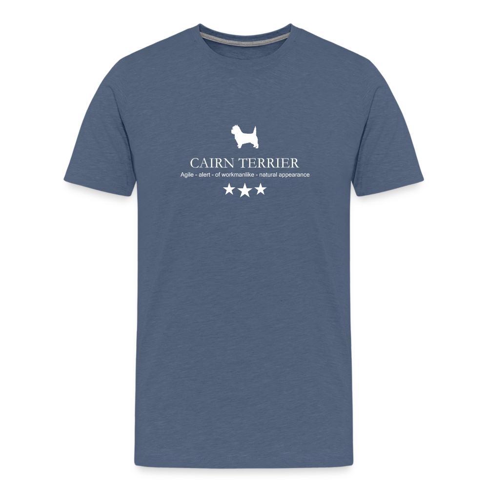 Männer Premium T-Shirt - Cairn Terrier - Agile, alert, of workmanlike... - Blau meliert