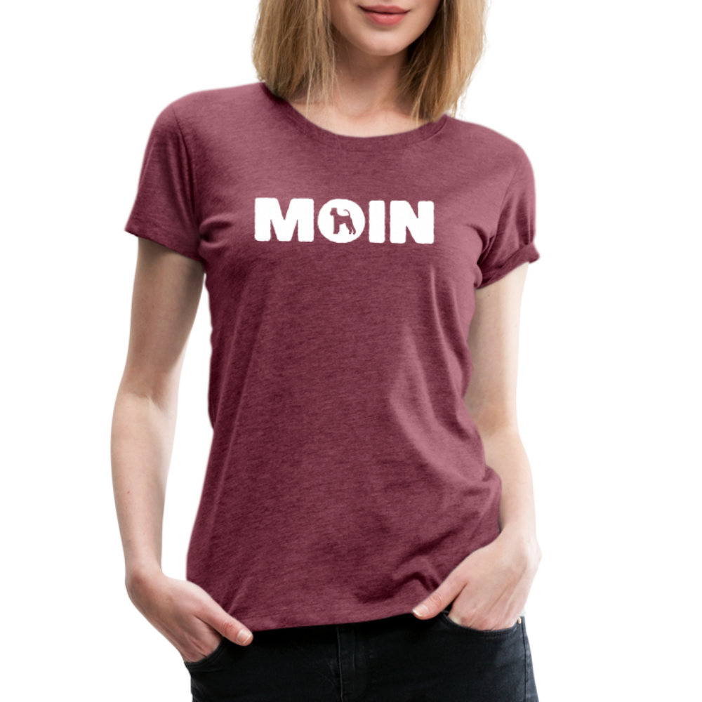 Women’s Premium T-Shirt - Airedale Terrier - Moin - Bordeauxrot meliert