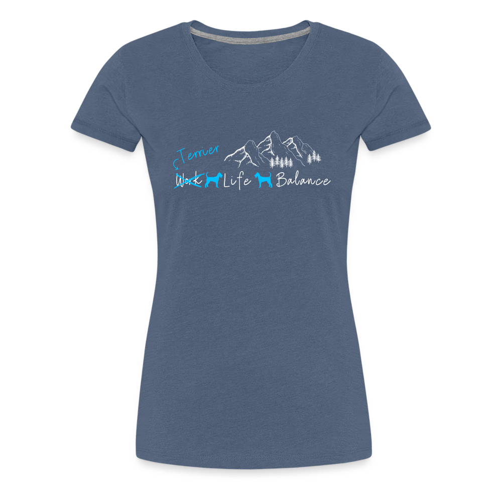Women’s Premium T-Shirt - (Irish) Terrier Life Balance - Blau meliert