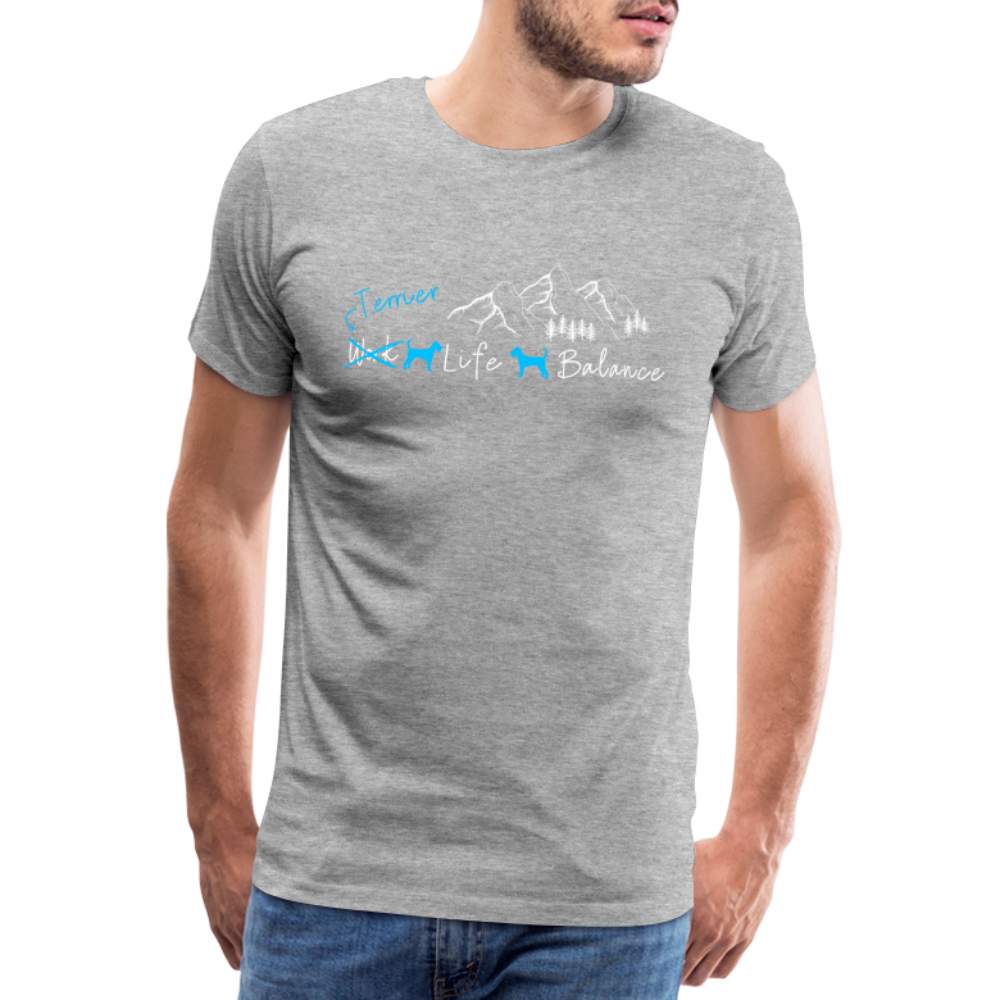 Männer Premium T-Shirt - (Irish) Terrier Life Balance - Grau meliert
